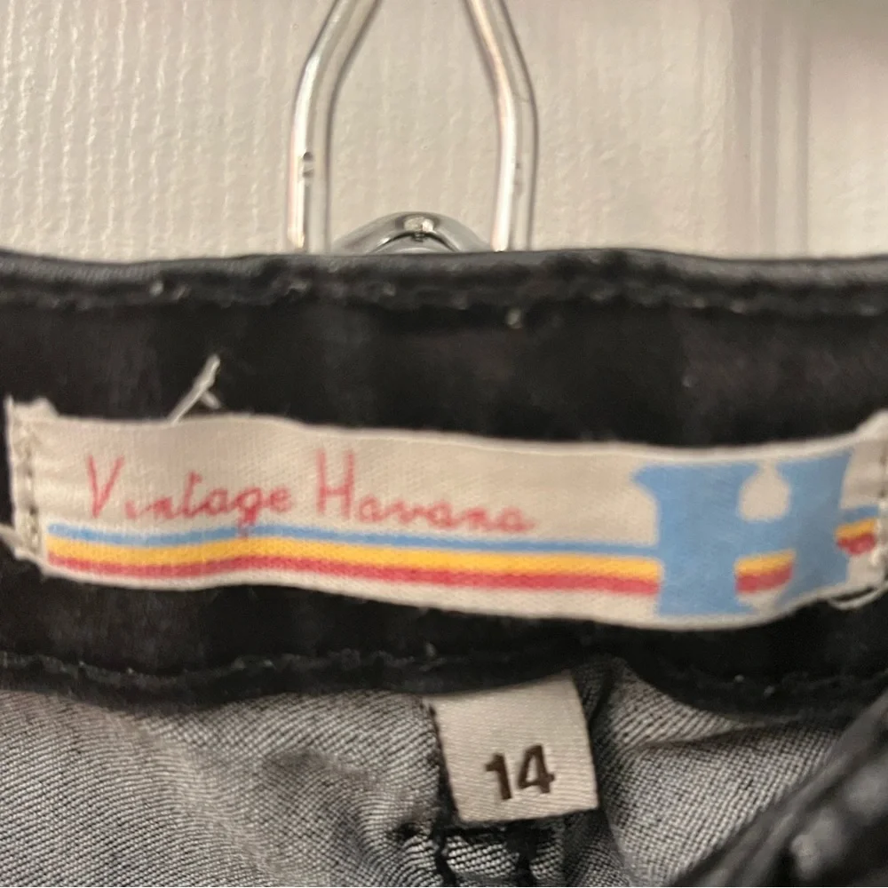 Black Vintage Havana Jeans with Leather Knee Patches - Picture 5 of 5